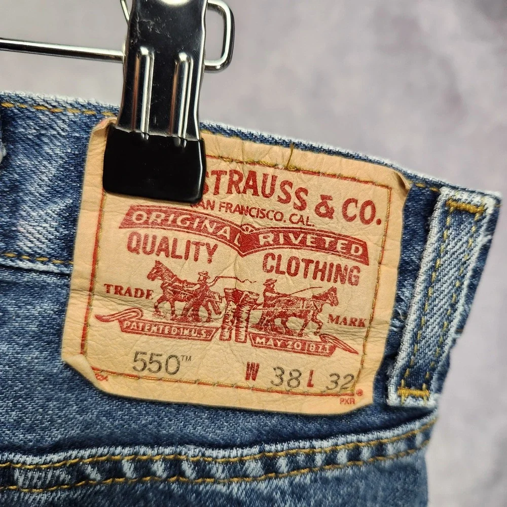 Vtg Levis 550 Relaxed Fit Jeans Mens 36‎ 38x32 Blue Medium Wash Vintage Tapered
